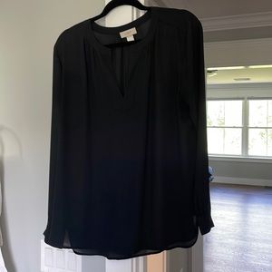 Loft Outlet Black Tunic Dress Shirt